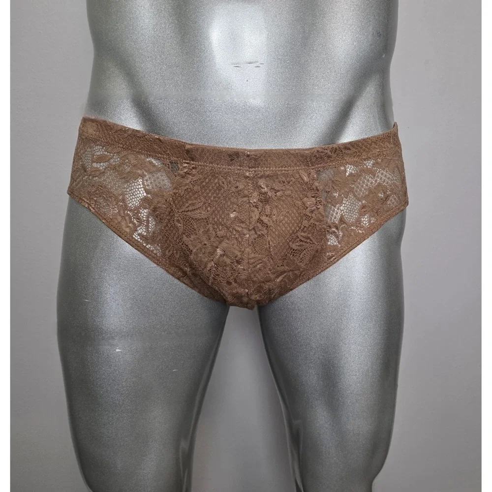 Cosabella Never Say Never Comfort Micro‎ Brief Men's Lace Underwear Brown M